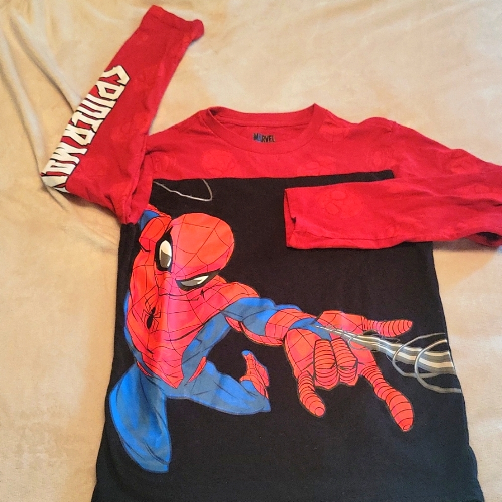 Marvel Spider-Man Long Sleeve Size Lg 10/12 Tshirt